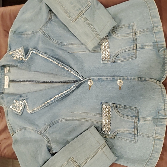 Jeanology Collection Jacket W Rhinestones - Picture 5 of 8
